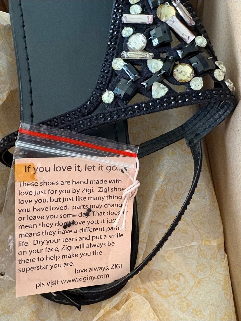 Zigi Soho Black Jeweled T-Strap Sandals - Picture 8 of 9